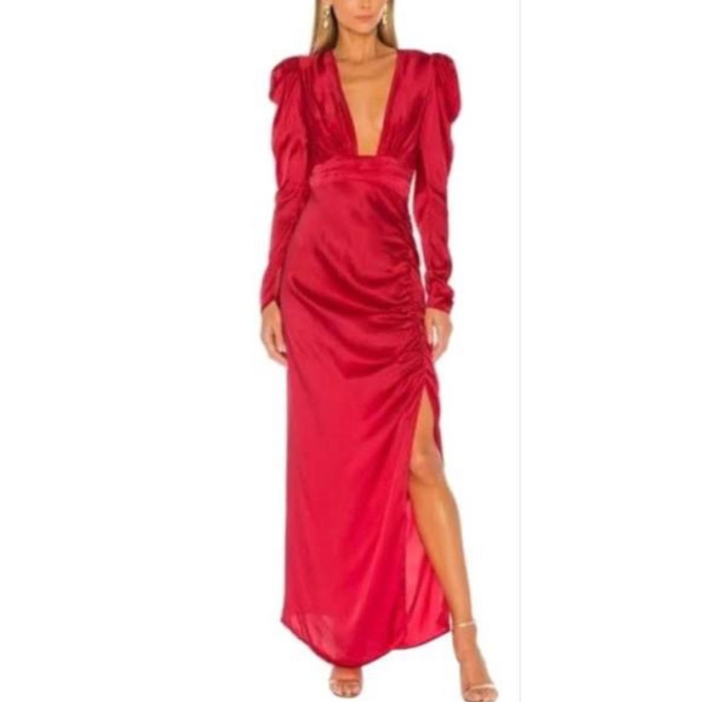 NWT Rococo Sand Revolve Crinkled Satin Maxi Dress 💃🏼💃🏻💃🏾 $397